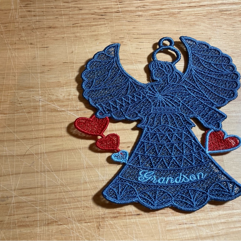 Machine Embroidered Granddaughter & Grandson Angel